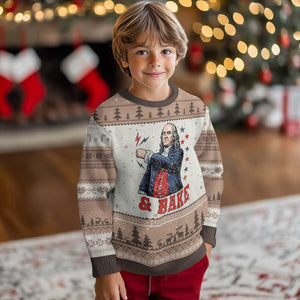 And Bake Funny Benjamin Franklin Patriotic Graphic Matching Ugly Christmas Sweater Vintage Founding Father Distressed Stars and Lightning Bolts Dynamic Duo