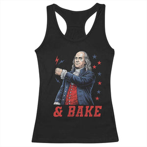 And Bake Funny Benjamin Franklin Patriotic Graphic Matching Racerback Tank Top Vintage Founding Father Distressed Stars and Lightning Bolts Dynamic Duo