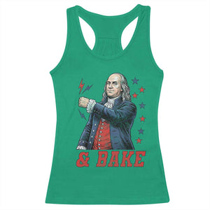 And Bake Funny Benjamin Franklin Patriotic Graphic Matching Racerback Tank Top Vintage Founding Father Distressed Stars and Lightning Bolts Dynamic Duo