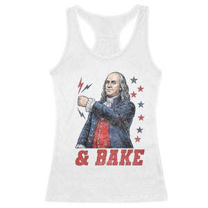 And Bake Funny Benjamin Franklin Patriotic Graphic Matching Racerback Tank Top Vintage Founding Father Distressed Stars and Lightning Bolts Dynamic Duo
