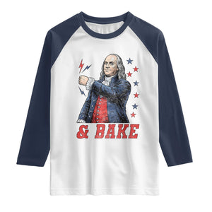 And Bake Funny Benjamin Franklin Patriotic Graphic Matching Raglan Shirt Vintage Founding Father Distressed Stars and Lightning Bolts Dynamic Duo