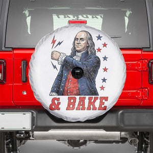 And Bake Funny Benjamin Franklin Patriotic Graphic Matching Spare Tire Cover Vintage Founding Father Distressed Stars and Lightning Bolts Dynamic Duo