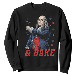 And Bake Funny Benjamin Franklin Patriotic Graphic Matching Sweatshirt Vintage Founding Father Distressed Stars and Lightning Bolts Dynamic Duo