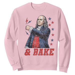 And Bake Funny Benjamin Franklin Patriotic Graphic Matching Sweatshirt Vintage Founding Father Distressed Stars and Lightning Bolts Dynamic Duo