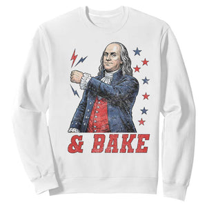 And Bake Funny Benjamin Franklin Patriotic Graphic Matching Sweatshirt Vintage Founding Father Distressed Stars and Lightning Bolts Dynamic Duo