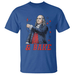 And Bake Funny Benjamin Franklin Patriotic Graphic Matching T Shirt Vintage Founding Father Distressed Stars and Lightning Bolts Dynamic Duo