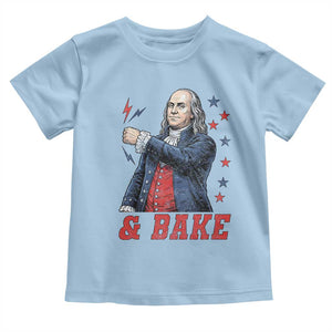 And Bake Funny Benjamin Franklin Patriotic Graphic Matching Toddler T Shirt Vintage Founding Father Distressed Stars and Lightning Bolts Dynamic Duo