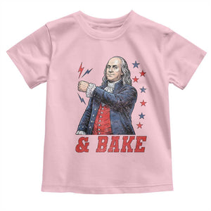 And Bake Funny Benjamin Franklin Patriotic Graphic Matching Toddler T Shirt Vintage Founding Father Distressed Stars and Lightning Bolts Dynamic Duo