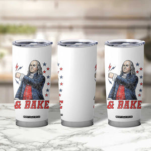 And Bake Funny Benjamin Franklin Patriotic Graphic Matching Tumbler Cup Vintage Founding Father Distressed Stars and Lightning Bolts Dynamic Duo