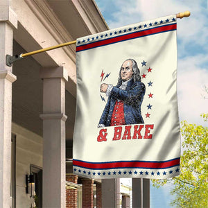 And Bake Funny Benjamin Franklin Graphic Matching Patriotic Garden Flag Vintage Founding Father Distressed Stars and Lightning Bolts Dynamic Duo