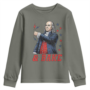 And Bake Funny Benjamin Franklin Patriotic Graphic Matching Youth Sweatshirt Vintage Founding Father Distressed Stars and Lightning Bolts Dynamic Duo
