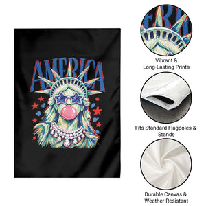 America Statue of Liberty Blowing Bubblegum Garden Flag Star and Glasses Patriotic Summer Vibes Graphic TS02 Print Your Wear