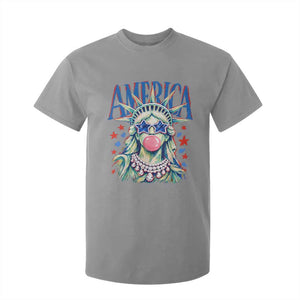America Statue of Liberty Blowing Bubblegum T Shirt For Kid Star and Glasses Patriotic Summer Vibes Graphic