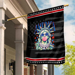 America Statue of Liberty Blowing Bubblegum Patriotic Garden Flag Star and Glasses Summer Vibes Graphic