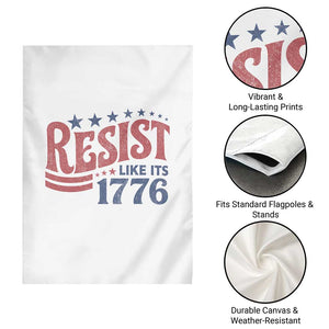 Resist Like Its 1776 Garden Flag Vintage Distressed Patriotic Political Satire Graphic