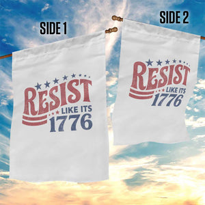 Resist Like Its 1776 Garden Flag Vintage Distressed Patriotic Political Satire Graphic