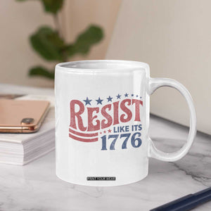 Resist Like Its 1776 Coffee Mug Vintage Distressed Patriotic Political Satire Graphic