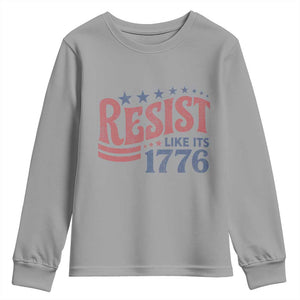 Resist Like Its 1776 Youth Sweatshirt Vintage Distressed Patriotic Political Satire Graphic