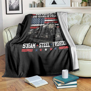 Steam Steel Freedom Stainless American Spirit Throw Blanket 250 Years USA Railroad Legend Patriotic Military Jet Flyover Graphic TS02 Print Your Wear
