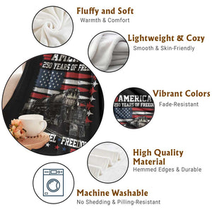 Steam Steel Freedom Stainless American Spirit Throw Blanket 250 Years USA Railroad Legend Patriotic Military Jet Flyover Graphic TS02 Print Your Wear
