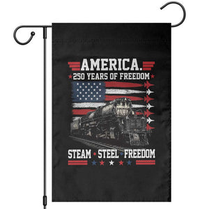 Steam Steel Freedom Stainless American Spirit Garden Flag 250 Years USA Railroad Legend Patriotic Military Jet Flyover Graphic TS02 Black Print Your Wear