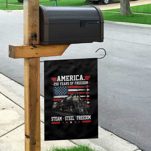 Steam Steel Freedom Stainless American Spirit Garden Flag 250 Years USA Railroad Legend Patriotic Military Jet Flyover Graphic TS02 Print Your Wear