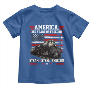 Steam Steel Freedom Stainless American Spirit Toddler T Shirt 250 Years USA Railroad Legend Patriotic Military Jet Flyover Graphic TS02 Royal Blue Print Your Wear