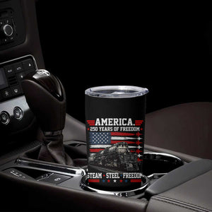 Steam Steel Freedom Stainless American Spirit Tumbler Cup 250 Years USA Railroad Legend Patriotic Military Jet Flyover Graphic TS02 Print Your Wear
