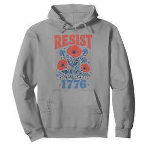Resist Like Its 1776 Folk Art Floral Botanical Graphic Hoodie Patriotic Statement Political Satire