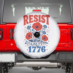 Resist Like Its 1776 Folk Art Floral Botanical Graphic Spare Tire Cover Patriotic Statement Political Satire
