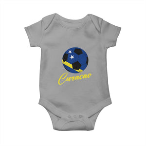 Curaçao Soccer Fans Distressed Flag Baby Onesie Football Heritage Pride Support