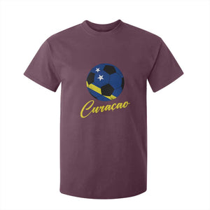 Curaçao Soccer Fans Distressed Flag T Shirt For Kid Football Heritage Pride Support