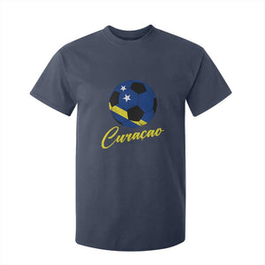 Curaçao Soccer Fans Distressed Flag T Shirt For Kid Football Heritage Pride Support