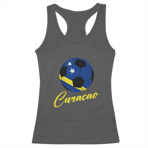 Curaçao Soccer Fans Distressed Flag Racerback Tank Top Football Heritage Pride Support