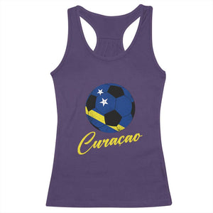 Curaçao Soccer Fans Distressed Flag Racerback Tank Top Football Heritage Pride Support