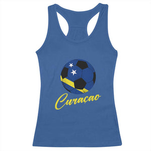 Curaçao Soccer Fans Distressed Flag Racerback Tank Top Football Heritage Pride Support