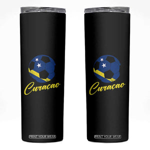 Curaçao Soccer Fans Distressed Flag Skinny Tumbler Football Heritage Pride Support