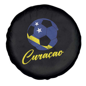 Curaçao Soccer Fans Distressed Flag Spare Tire Cover Football Heritage Pride Support