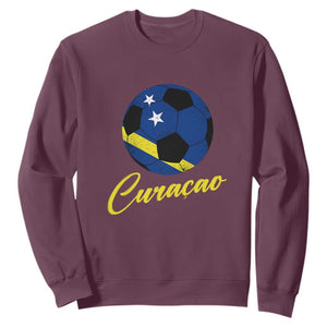Curaçao Soccer Fans Distressed Flag Sweatshirt Football Heritage Pride Support