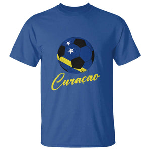 Curaçao Soccer Fans Distressed Flag T Shirt Football Heritage Pride Support