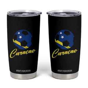 Curaçao Soccer Fans Distressed Flag Tumbler Cup Football Heritage Pride Support