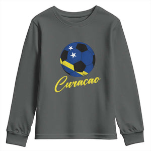 Curaçao Soccer Fans Distressed Flag Youth Sweatshirt Football Heritage Pride Support