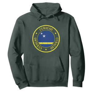 Curaçao Football Pride Circular Crest Vintage Hoodie Curacao Flag Soccer Fans Graphic