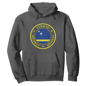 Curaçao Football Pride Circular Crest Vintage Hoodie Curacao Flag Soccer Fans Graphic