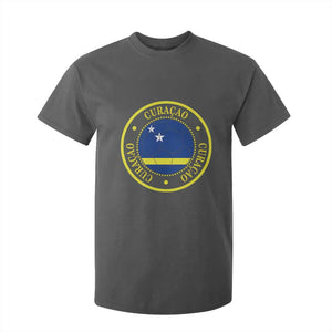 Curaçao Football Pride Circular Crest Vintage T Shirt For Kid Curacao Flag Soccer Fans Graphic