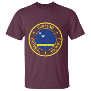 Curaçao Football Pride Circular Crest Vintage T Shirt Curacao Flag Soccer Fans Graphic
