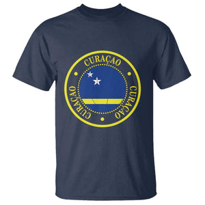 Curaçao Football Pride Circular Crest Vintage T Shirt Curacao Flag Soccer Fans Graphic