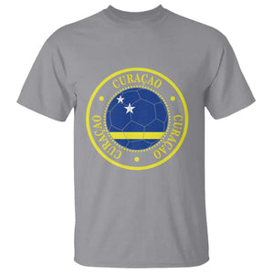 Curaçao Football Pride Circular Crest Vintage T Shirt Curacao Flag Soccer Fans Graphic