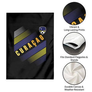 Curaçao Soccer Flag Stripe Jersey Style Garden Flag Football Fans Pride Support
