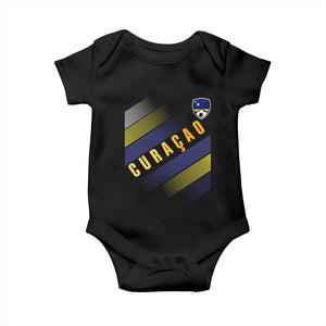 Curaçao Soccer Flag Stripe Jersey Style Baby Onesie Football Fans Pride Support